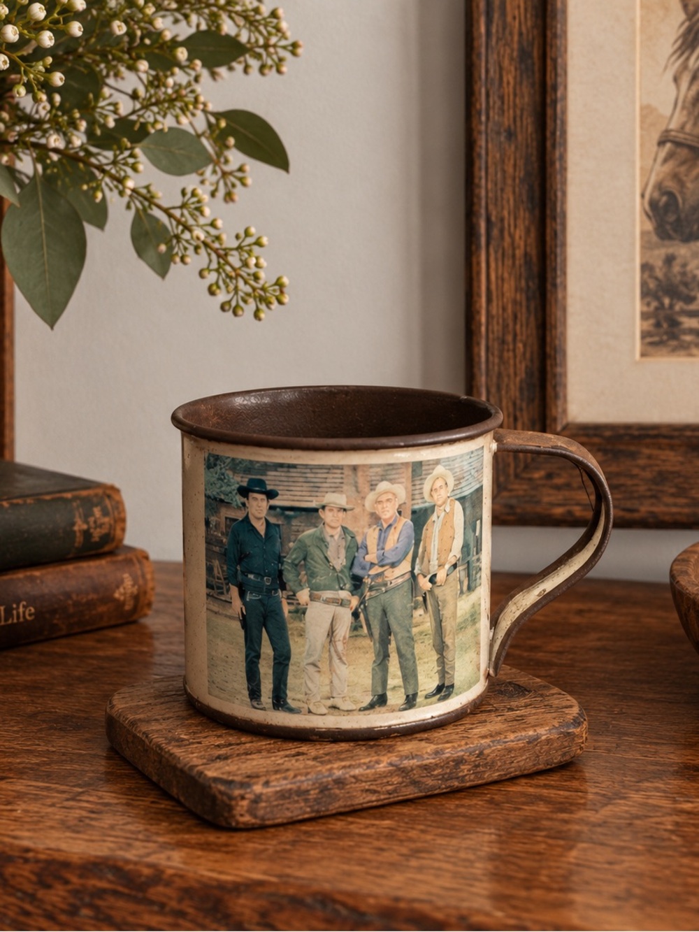 Ponderosa Ranch Nevada Tin Metal Western Mug